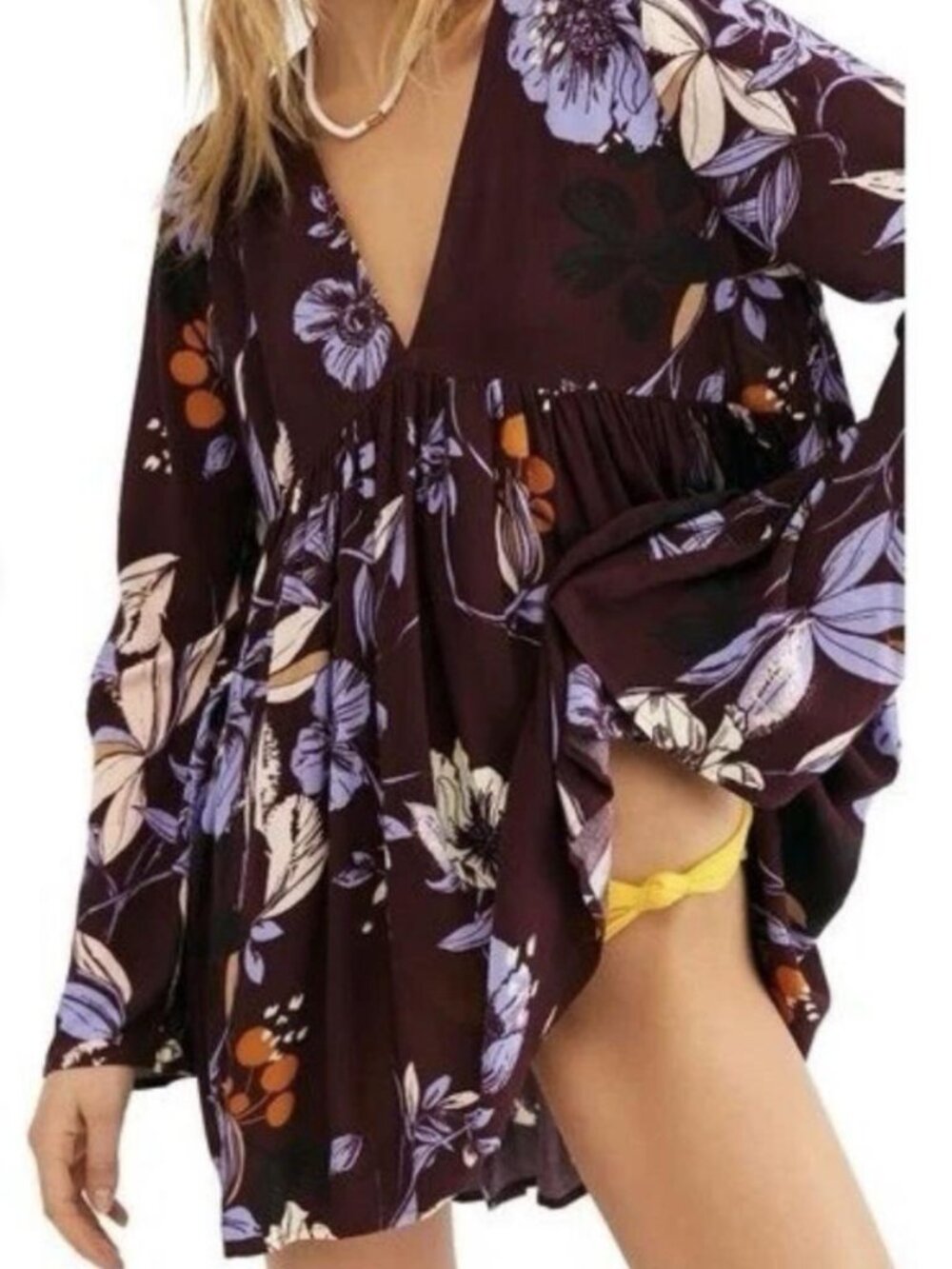 Free People Bella Floral Tunic Blouse